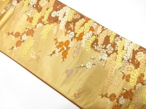 唐織　笠松に梅・宝尽くし模様織り出し　袋帯